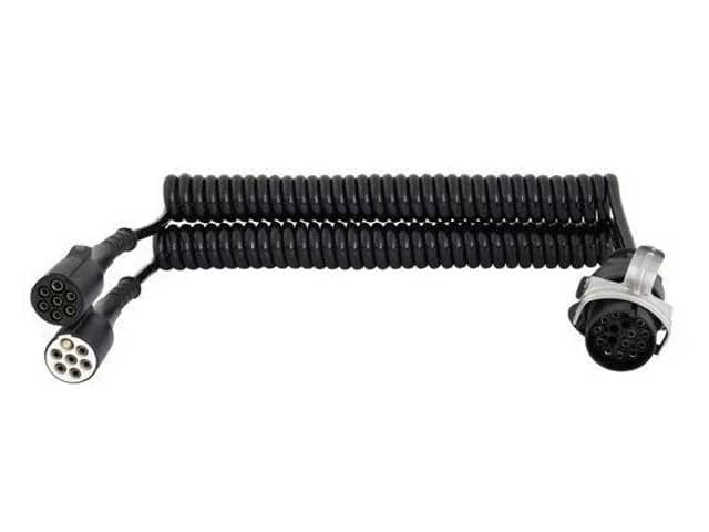 Unbranded Adapter cable HM 15-pin to 2x 7-pin N/S plastic 24V 15-Polig spiraallabel trekker-oplegger naar 2x-7 polig N/S - Adapterkabel - 24V - elektrische verb