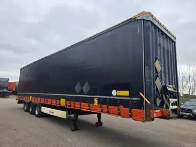 Krone 3-assige Schuifzeiltrailer - BPW - Trommelremmen - Luchtvering - 445/45 R19.5 - 39 Ton - Mega - 2014 — photo 3 of 20