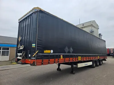 Krone 3-assige Schuifzeiltrailer - BPW - Trommelremmen - Luchtvering - 445/45 R19.5 - 39 Ton - Mega - 2014 — photo 1 of 20